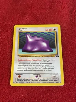 Ditto 18/62 Fossil Non Holo Vintage Pokemon Card Played - Image 5