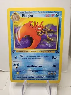 Pokemon TCG Kingler Fossil 38/62 1999-2000 Wizards Base Set 1st Edition - Image 1