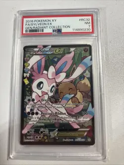 2016 POKEMON XY GENERATIONS RADIANT COLLECTION #RC32 FULL ART/SYLVEON EX PSA 7 - Image 1