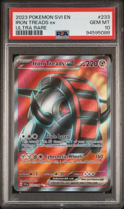 Pokemon Iron Treads ex Scarlet & Violet Ultra Rare #233 PSA 10 Gem Mint - Image 1