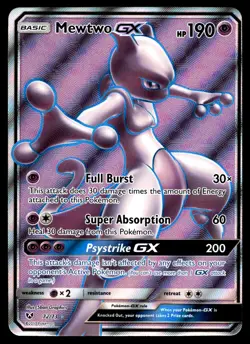 Pokemon Mewtwo GX 72/73 Shining Legends Ultra Rare Full Art Holo NM - Image 1