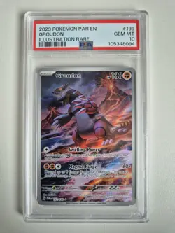 PSA 10 Groudon 199/182 Paradox Rift 2023 Illustration Rare Pokemon GEM MINT - Image 1