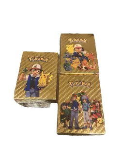 (3) 55Pcs Pokemon Card Foil GOLD PACK CARDS TCG VMAX - Image 1