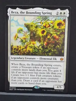 MtG Magic The Gathering Bloomburrow Mythic Beza, The Bounding Spring Card NM - Image 1