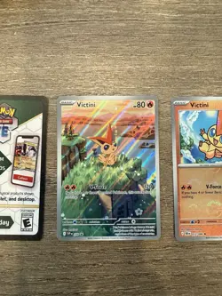 Victini Promo Illustration Rare SVP208 With Reverse Holo And Code Card Set - Image 5