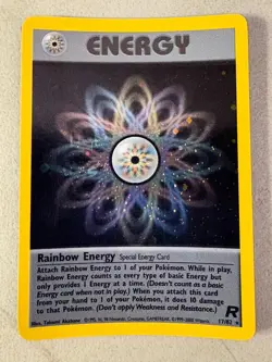 Rainbow Energy 17/82 Team Rocket Holo LP - Pokemon Card TCG Vintage - Image 1