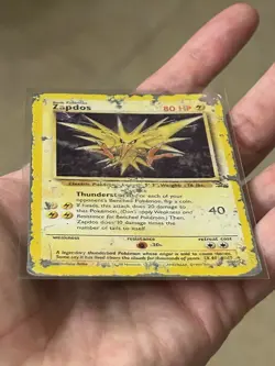 Zapdos 15/62 Holo Rare 1999 WOTC Fossil Set Pokemon TCG Card - Damaged - Image 3
