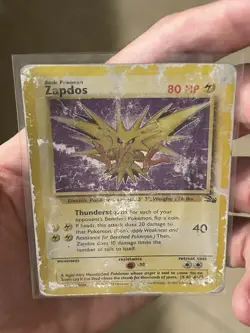 Zapdos 15/62 Holo Rare 1999 WOTC Fossil Set Pokemon TCG Card - Damaged - Image 4