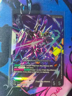 Gundam Card Game TCG - Justice Gundam - LR+ - GD01-066 - NM - Image 1