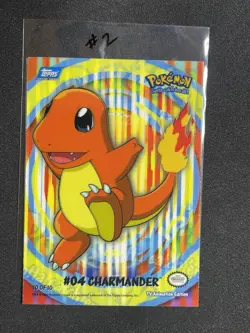 2000 Topps Pokemon TV Animation Stick-On Charmander - Image 1