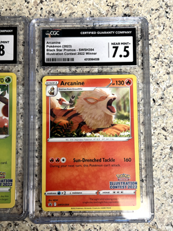 2022 Pokemon Illustration Contest Bulbasaur Arcanine Greninja CGC 7.5 & 8.0 - Image 4