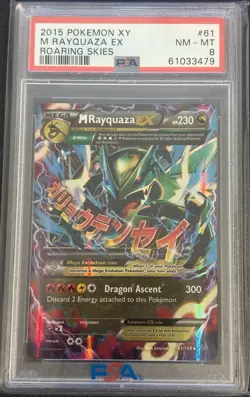 M Rayquaza EX 61/108 PSA 8 NM-MT Pokemon 2015 XY Roaring Skies - Image 1