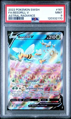 PSA 9 BEEDRILL V 161/189 FULL ART ASTRAL RADIANCE POKEMON 😍 - Image 1