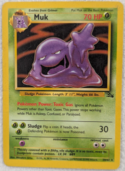 1999 Muk #28 Fossil Regular Pokemon Card Rare - Image 1