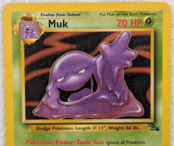 1999 Muk #28 Fossil Regular Pokemon Card Rare - Image 3