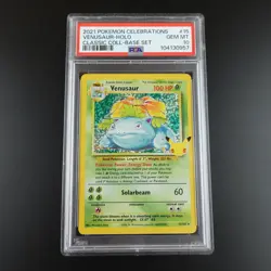 PSA 10 Venusaur 15/102 Celebrations Classic Collection Holo Graded Pokemon Card - Image 1