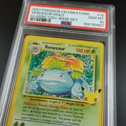 PSA 10 Venusaur 15/102 Celebrations Classic Collection Holo Graded Pokemon Card - Image 2