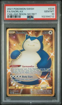 SNORLAX 224/198 | PSA 10 | Chilling Reign Gold Graded Pokemon Card - Image 1