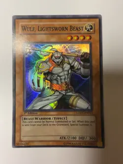Yugioh YuGiOh! LP Wulf, Lightsworn Beast LODT-EN023 1st Edition Super Rare Card - Image 1