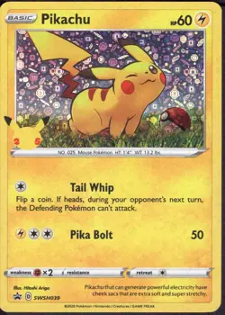 Pikachu SWSH039 SWSH: Sword & Shield Promo Cards Holo Black Star Promo - Image 1