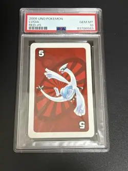 PSA 10 2006 Uno Pokemon 10th Anniversary Playing Card LUGIA RED - Image 1
