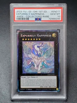2023 Yugioh AMDE-EN017 Expurrely Happiness Collector's Rare 1st Edition PSA 10 - Image 1