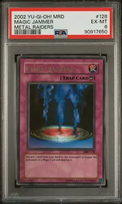 Yu-Gi-Oh! TCG Magic Jammer Metal Raiders MRD-128 Unlimited Ultra Rare PSA 6 - Image 1
