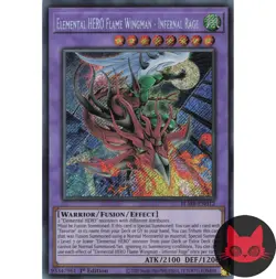 Yugioh Elemental HERO Flame Wingman - Infernal Rage BLMR-EN012 Secret 1st NM - Image 1