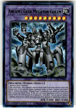YuGiOh Ancient Gear Megaton Golem LDS1-EN088 1st Edition GREEN Ultra Rare NM - Image 1