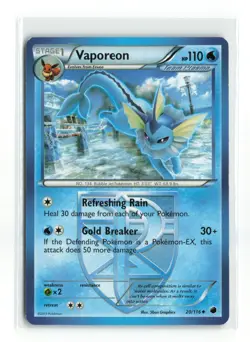 VAPOREON 20/116 PLASMA FREEZE NON HOLO POKEMON TCG NM-LP - Image 1