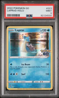 2022 POKEMON GO 023 LAPRAS HOLO PSA 9 LOW POP - Image 1