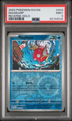 2023 POKEMON SCARLET & VIOLET SVI EN 044 MAGIKARP REVERSE HOLO PSA 9 LOW POP - Image 1