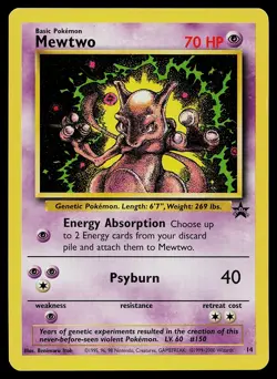 Pokemon Card - Mewtwo WoTC Black Star Promo 14 Non Holo - Image 1