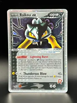 Rocket's Raikou ex 108/107 Pokemon Ex Deoxys -Holo w. Swirl🌀Secret Rare-NP/NM+ - Image 1