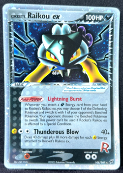 Rocket's Raikou ex 108/107 Pokemon Ex Deoxys -Holo w. Swirl🌀Secret Rare-NP/NM+ - Image 2
