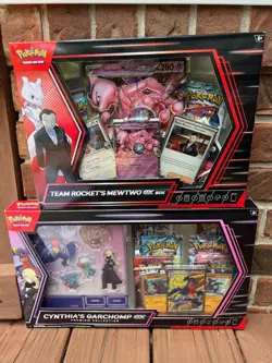 BRAND NEW-Pokemon TCG Cynthia's Garchomp Premium Collection Box & Mewtwo ex Box - Image 1