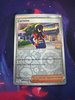 Pokemon TCG: Carmine 145/167 STAFF Regional Championships Promo SV05 2024 Nm - Image 1