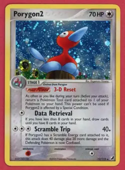 Porygon2 12/115 - Ex Unseen Forces - Rare Holo Pokemon Card 2005 - LP - Image 1