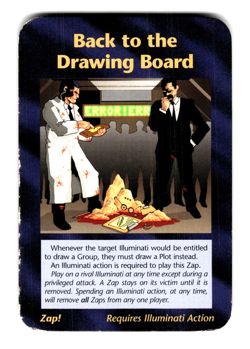Back to the Drawing Board Card Illuminati New World Order Assassins Game MP - Image 1