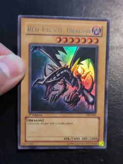 Yu-Gi-Oh! ULTRA RARE HOLO CARD RED EYES B. DRAGON SDJ-001 1ST LP - Image 3