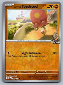 Pokemon TCG Arven's Toedscool 109/182 SV Destined Rivals Reverse Holo Card NM/M - Image 1