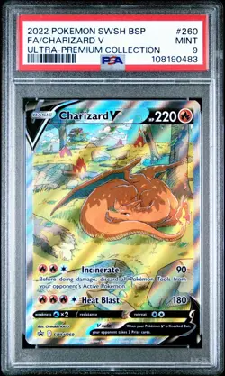 PSA 9 Charizard V SWSH260 Promo Ultra Premium Collection Pokemon Card 2022 - Image 1