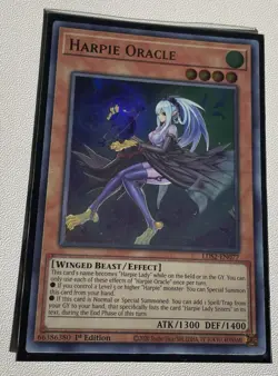 YUGIOH HARPIE ORACLE LDS2-EN077 1ST EDITION ULTRA RARE MINT - Image 1
