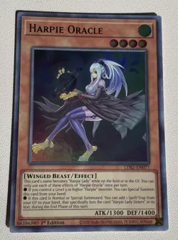 YUGIOH HARPIE ORACLE LDS2-EN077 1ST EDITION ULTRA RARE MINT - Image 2
