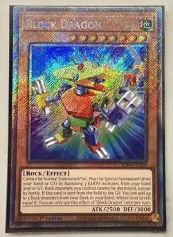 Block Dragon 1st Edition Platinum Secret Rare RA04-EN268 Yu-Gi-Oh! - Image 1