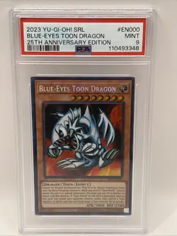 2023 Yu-Gi-Oh Blue-Eyes Toon Dragon SRL-EN000 Secret Rare 25th Anniversary PSA 9 - Image 1