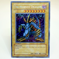 Yugioh Tri-Horned Dragon LOB-000 1st Edition Secret Rare Holo AE - VLP-NM 💎 - Image 1