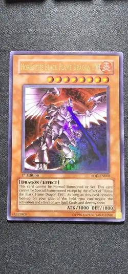 Yu-Gi-Oh! TCG Horus the Black Flame Dragon LV8 Soul of the Duelist SOD-EN008 1st - Image 1