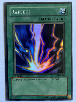 Yu-Gi-Oh! TCG Raigeki 1st Edition LOB-053 The Legend of Blue Eyes White Dragon - Image 1
