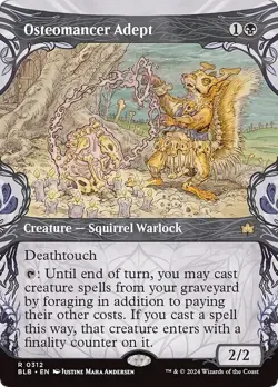 Showcase OSTEOMANCER ADEPT mtg NM-M Bloomburrow 1 Rare - Image 1